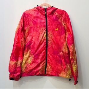 New Balance Pink yellow windbreaker sz Large